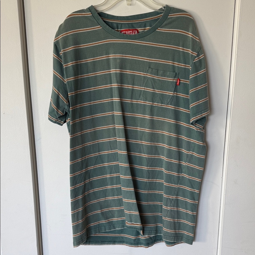 Levi's Green Striped Short Sleeve Shirt